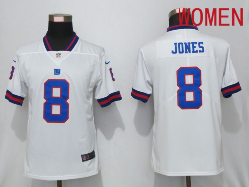 Women New York Giants 8 Jones Navy White Nike Color Rush Elite Playey NFL Jerseys